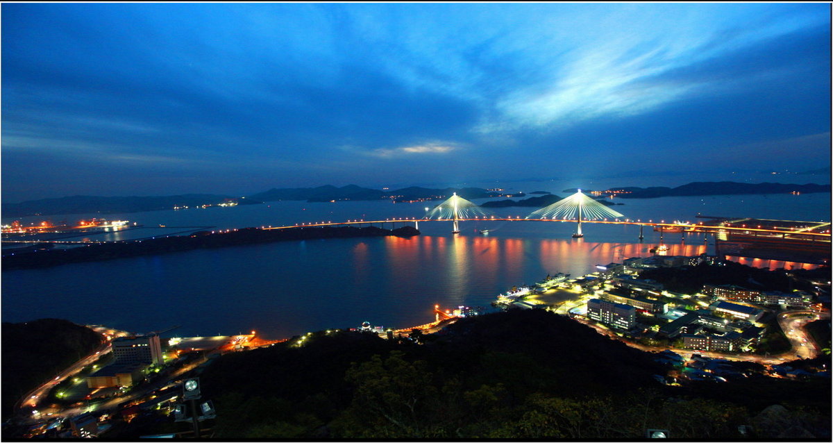 목포대교 야경과 다도해